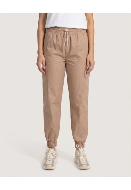 Pantalón Tipo Cargo  Para Mujer Café Ostu