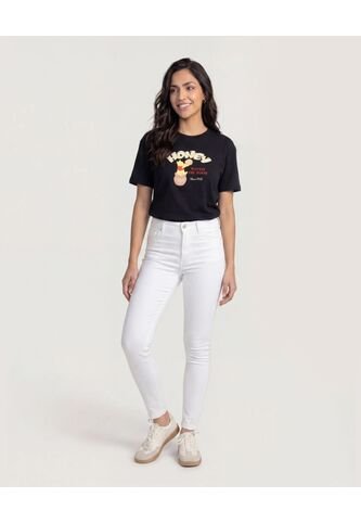 Camiseta Winnie Honey  Para Mujer Negro Ostu Ostu
