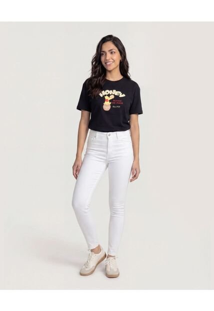Camiseta Winnie Honey  Para Mujer Negro Ostu