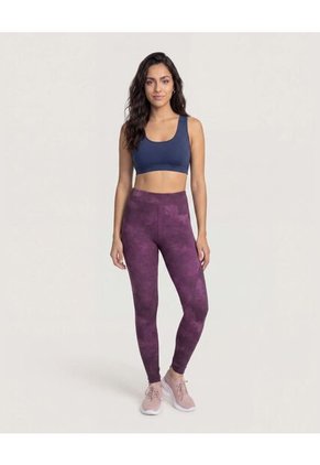 Leggings Deportivos Estampados Para Mujer Morado Ostu