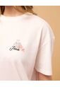 Camiseta Jessie Manga Corta  Para Mujer Crema Ostu de Ostu