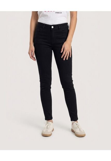 Jean Push Up Dark Fit  Para Mujer Negro Ostu