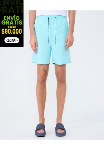 Ropa De Playa Para Hombre Pantaloneta De Baño Corta Color Turquesa Marca Ostu #60270043 Ostu