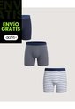 Pack X3 Boxer Medio Con Estampados  Para Hombre Negro Ostu de Ostu