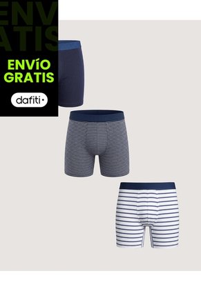 Pack X3 Boxer Medio Con Estampados Para Hombre Negro Ostu
