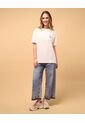 Camiseta Jessie Manga Corta  Para Mujer Crema Ostu de Ostu