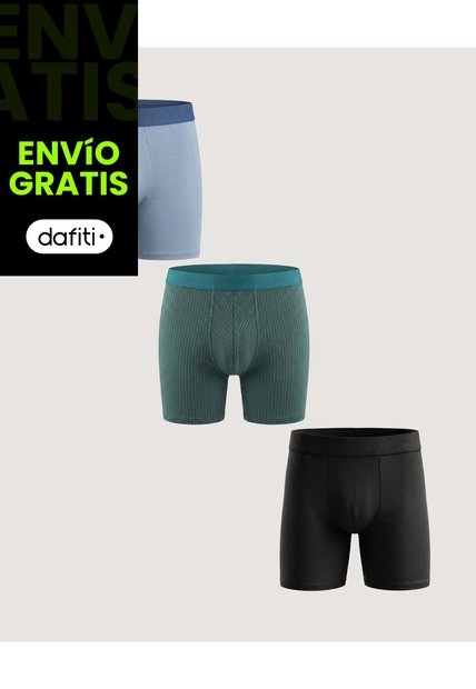 Boxer Medio Mix Estampado Pack X3  Para Hombre Negro Ostu