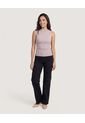 Camiseta Mesh Draped  Para Mujer Beige Ostu de Ostu