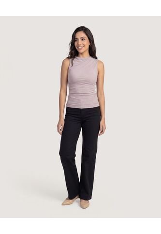 Camiseta Mesh Draped  Para Mujer Beige Ostu Ostu
