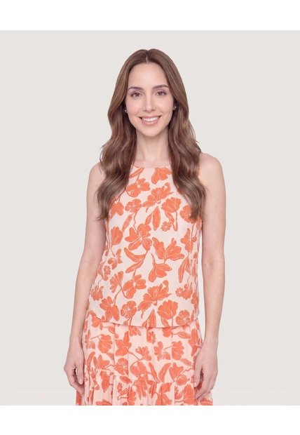 Blusa Manga Sisa Cuello Redondo  Para Mujer Rojo Ostu