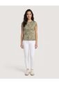 Camiseta Tropical Keyhole  Para Mujer Verde Ostu de Ostu