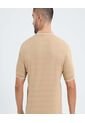 Polo Para Hombre Cuello Tejido Sin Bolsillo Color Beige Marca Ostu #60110739 de Ostu