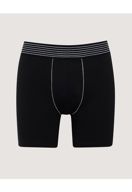 Boxer Medio Pretina A Rayas X1 Para Hombre Negro Ostu