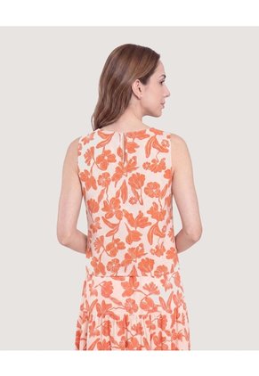 Blusa Manga Sisa Cuello Redondo  Para Mujer Rojo Ostu