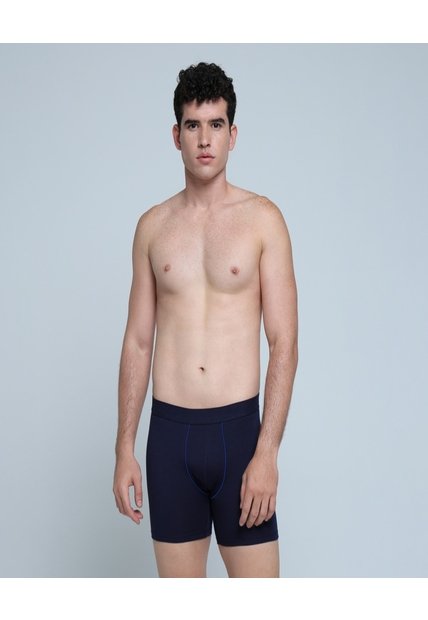 Bóxer Con Vena Decorativa  Para Hombre Azul Ostu