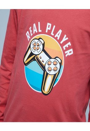 Camiseta Para Niño Manga Larga Color Naranja Marca Ostu #80090206