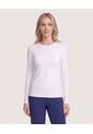 Camiseta Texturizada Manga Larga  Para Mujer Blanco Ostu de Ostu