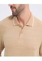 Polo Para Hombre Cuello Tejido Sin Bolsillo Color Beige Marca Ostu #60110739 de Ostu