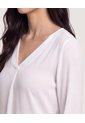 Blusa Cuello V  Para Mujer Blanco Ostu de Ostu