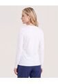 Camiseta Texturizada Manga Larga  Para Mujer Blanco Ostu de Ostu