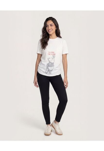 Camiseta Pooh Soft Mood  Para Mujer Crema Ostu