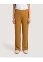 Pantalón Ancho Con Pretina Elástica  Para Mujer Mostaza Ostu de Ostu