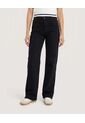 Jean Straight Long Essential  Para Mujer Negro Ostu de Ostu