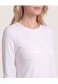 Camiseta Texturizada Manga Larga  Para Mujer Blanco Ostu de Ostu