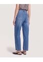 Jean Barrel De Tiro Alto  Para Mujer Azul Ostu de Ostu