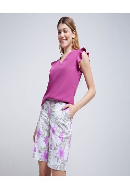 Blusa Para Mujer Manga Sisa Color Morado Marca Ostu #40120987