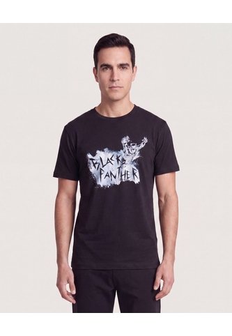 Camiseta Black Panther Graffiti  Para Hombre Negro Ostu Ostu