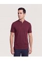 Polo Cuello Mao Regular  Para Hombre Vino Ostu de Ostu