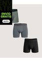 Pack X3 Boxer Medio Básico  Para Hombre Negro Ostu de Ostu