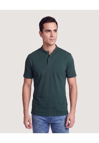 Polo Cuello Mao Regular  Para Hombre Verde Ostu Ostu