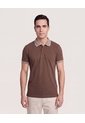 Polo Texturizada  Para Hombre Café Ostu de Ostu