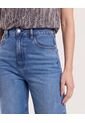 Jean Barrel De Tiro Alto  Para Mujer Azul Ostu de Ostu