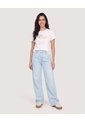Camiseta Regular Estampada  Para Mujer Crema Ostu de Ostu