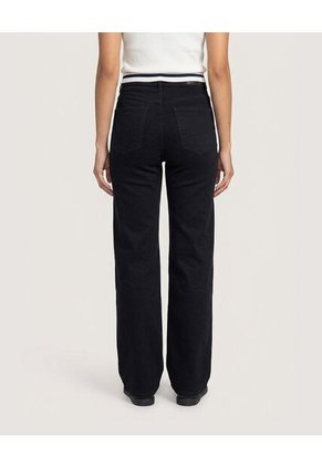 Jean Straight Long Essential Para Mujer Negro Ostu