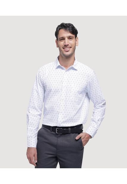 Camisa Para Hombre Manga Larga Con Bolsillo Color Blanco Marca Ostu #60010713