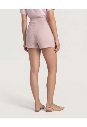 Falda Short Mini Checks  Para Mujer Beige Ostu