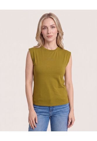 Camiseta Manga Sisa  Para Mujer Verde Ostu Ostu