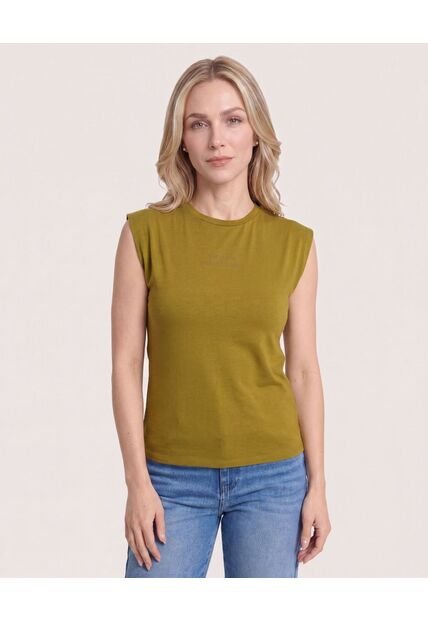 Camiseta Manga Sisa  Para Mujer Verde Ostu