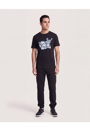 Camiseta Black Panther Graffiti Para Hombre Negro Ostu