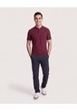 Polo Cuello Mao Regular  Para Hombre Vino Ostu de Ostu