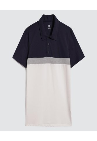 Polo En Bloques  Para Hombre Azul Ostu Ostu