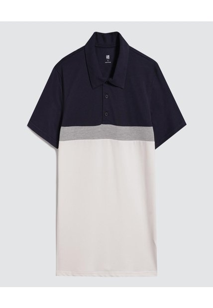 Polo En Bloques  Para Hombre Azul Ostu