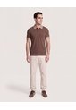 Polo Texturizada  Para Hombre Café Ostu de Ostu