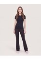 Camiseta Slim Básica Cuello Redondo  Para Mujer Negro Ostu de Ostu