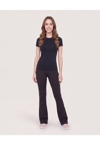 Camiseta Slim Básica Cuello Redondo  Para Mujer Negro Ostu Ostu