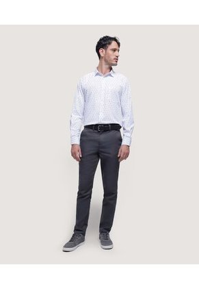 Camisa Para Hombre Manga Larga Con Bolsillo Color Blanco Marca Ostu #60010713